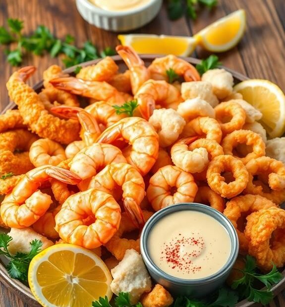 assorted fried seafood platter