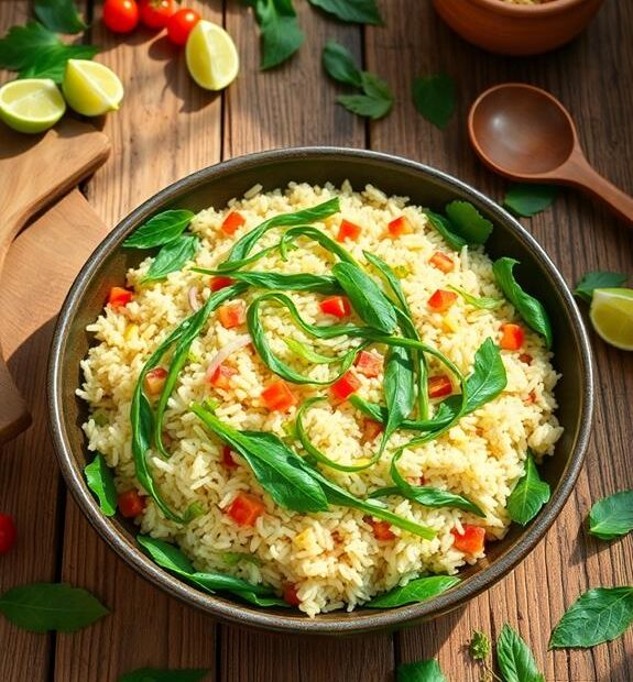 brazilian rice with vinagreira