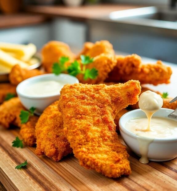 breaded fried chicken strips