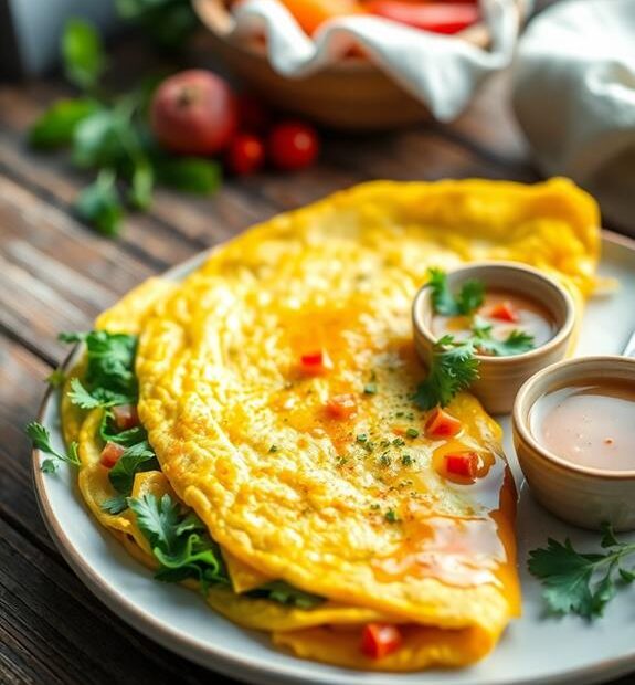 cheese and vegetable omelette