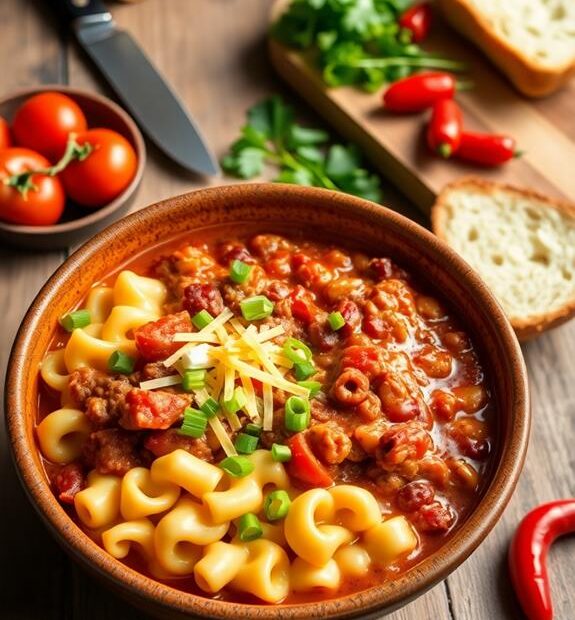 chili with macaroni cheese