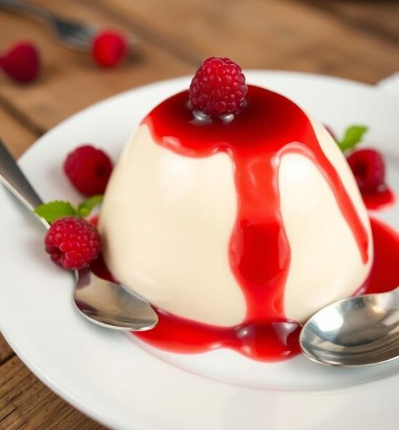 creamy dessert with sauce