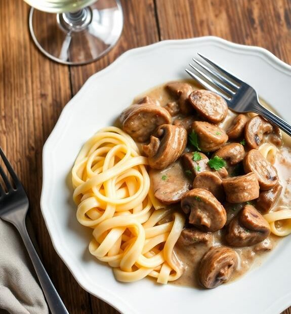 creamy mushroom beef dish