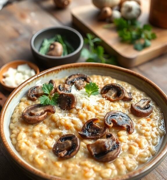 creamy mushroom rice dish