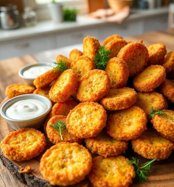 crispy breaded fried pickles