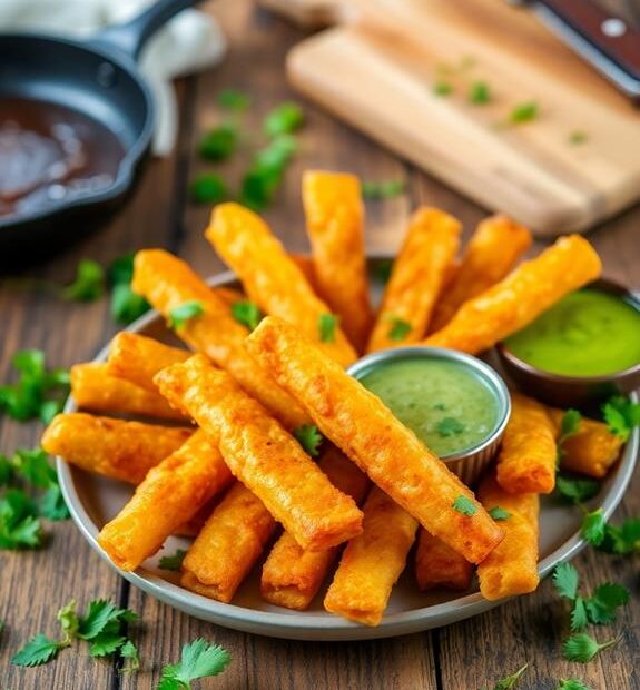 crispy fried cassava snacks