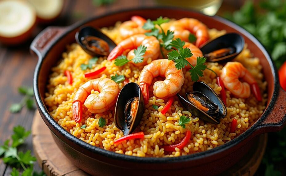 delicious seafood rice dish