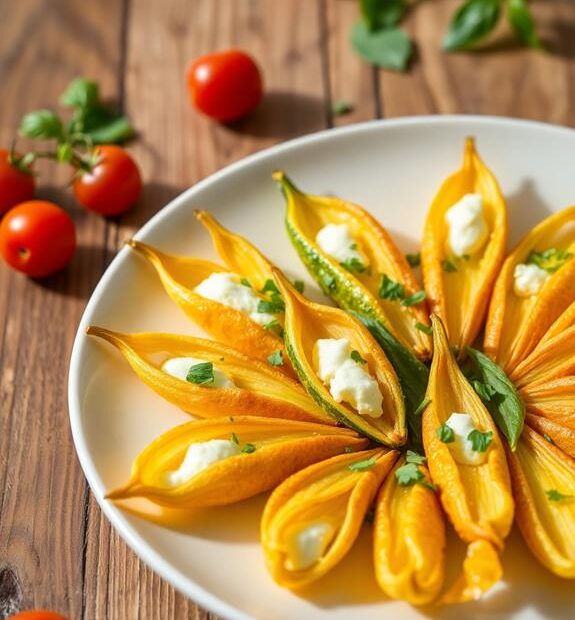 delicious stuffed zucchini blossoms