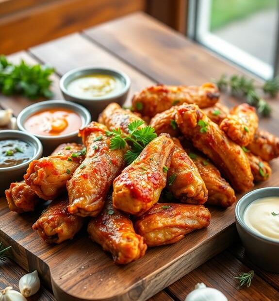 flavorful garlic herb wings