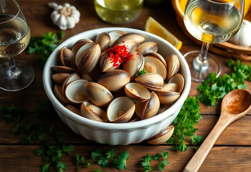 garlic white wine clams