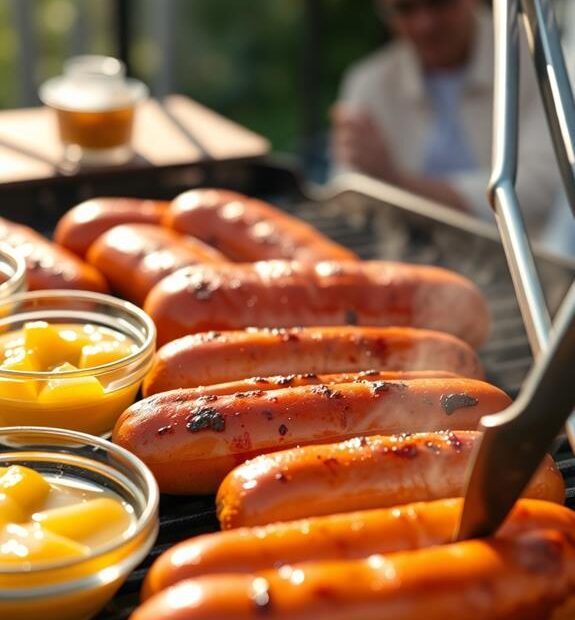 grilled hot dogs condiments