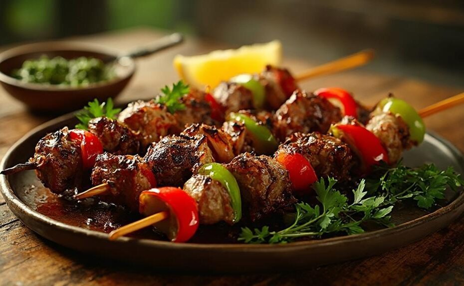 grilled meat skewers delicacy