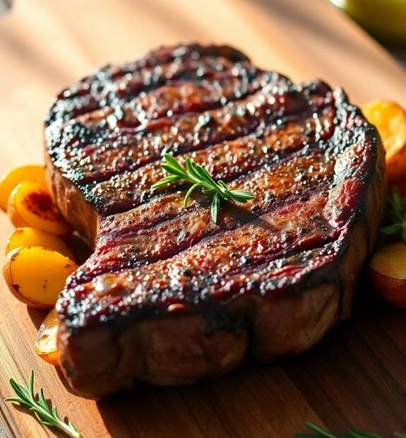 grilled steak with potatoes