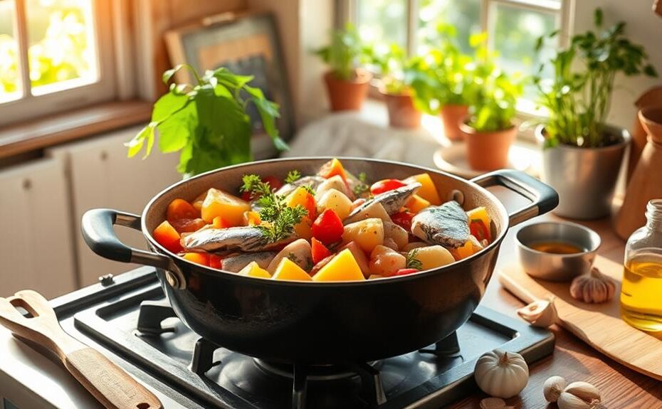 hearty seafood soup dish