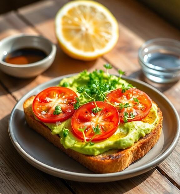 mashed avocado on toast