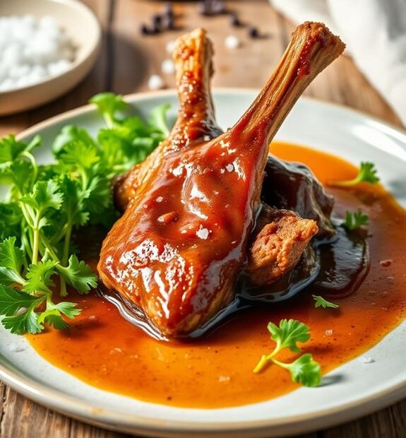 oxtail with watercress dish