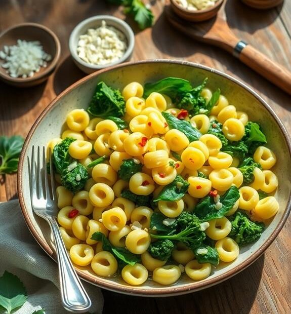 pasta dish with broccoli