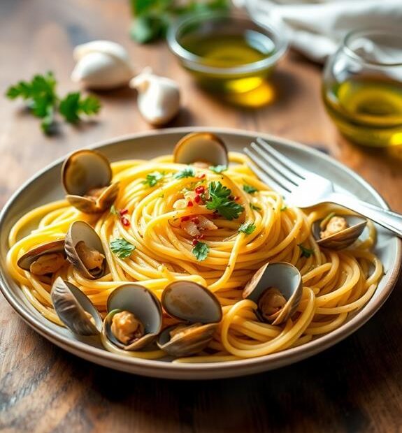 pasta dish with clams