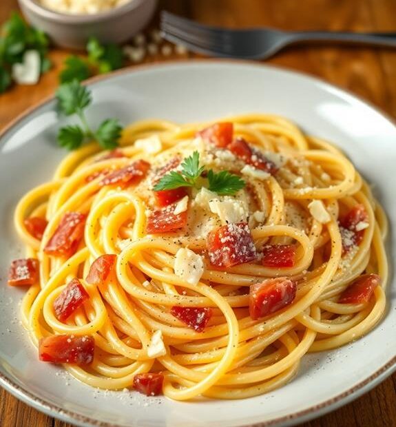 pasta with egg and pancetta