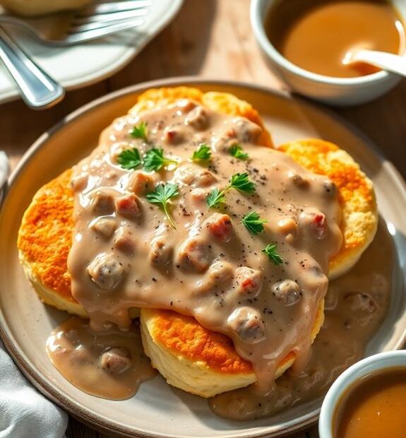 savory sausage biscuit gravy