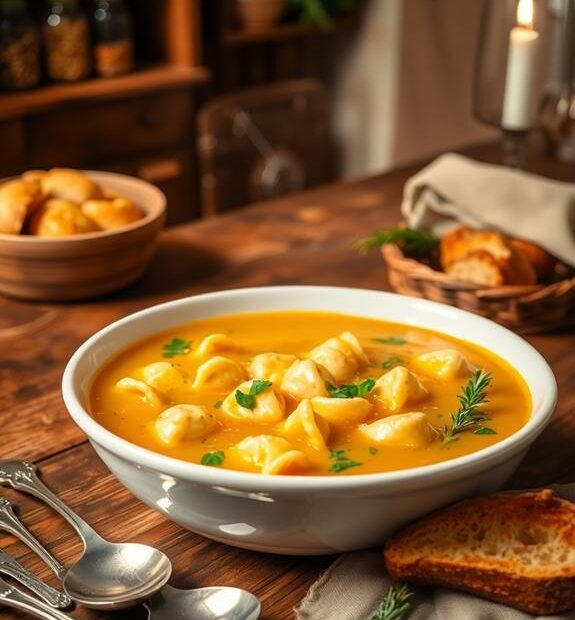 savory tortellini soup dish