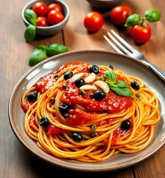 spaghetti with olives capers