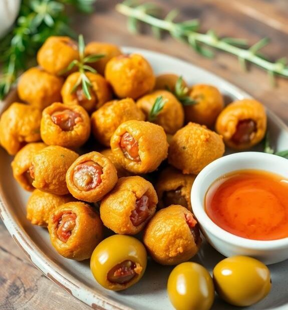 stuffed fried olive delicacy