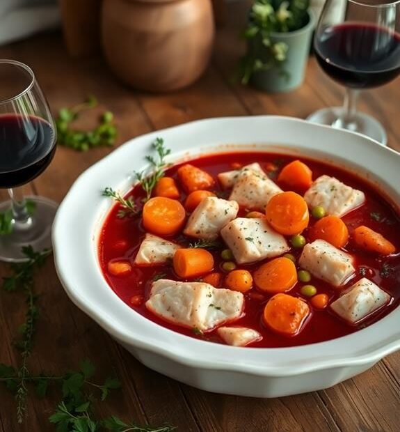 wine infused fish stew